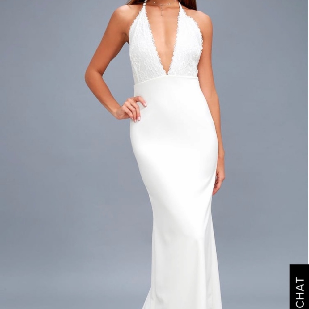 Lulus Prima Donna White Lace Backless Maxi Dress